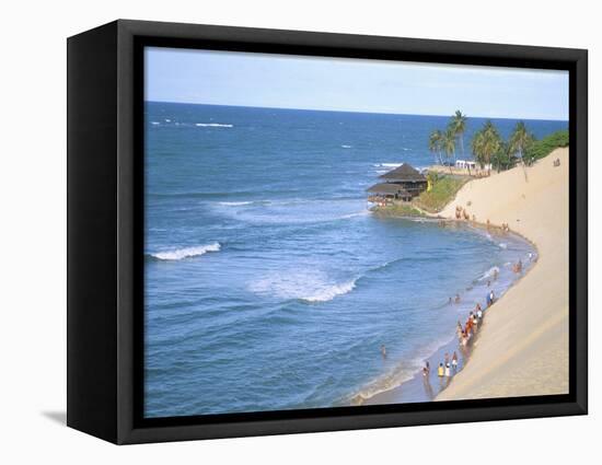 Beach, Sand Dunes and Bar 21, Genipabu, Natal, Rio Grande Do Norte State, Brazil, South America-Sergio Pitamitz-Framed Premier Image Canvas