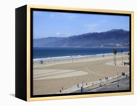 Beach, Santa Monica, Malibu Mountains, Los Angeles, California-Wendy Connett-Framed Premier Image Canvas