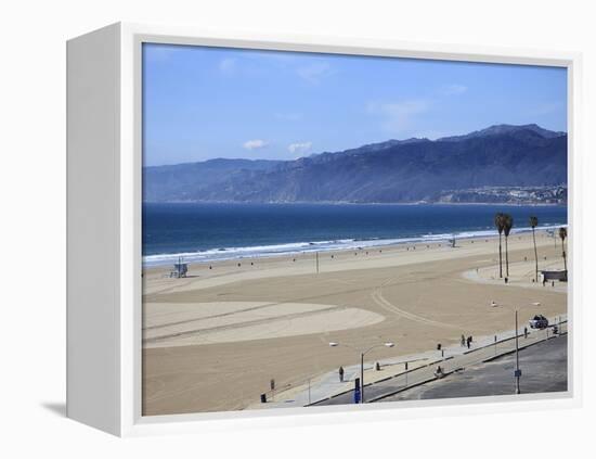 Beach, Santa Monica, Malibu Mountains, Los Angeles, California-Wendy Connett-Framed Premier Image Canvas