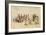 Beach Scene, 1864 (Pen & Ink & W/C on Paper)-Eugene Louis Boudin-Framed Giclee Print