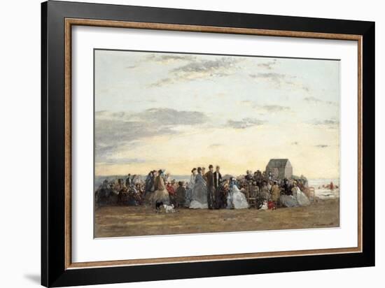 Beach Scene, 1865-Eugene Louis Boudin-Framed Giclee Print