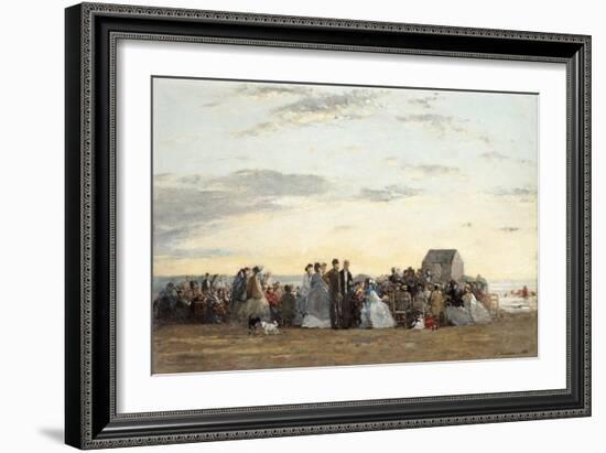 Beach Scene, 1865-Eugene Louis Boudin-Framed Giclee Print