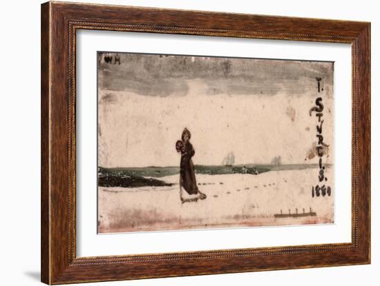 Beach Scene, 1880 (Ceramic Tile)-Winslow Homer-Framed Giclee Print