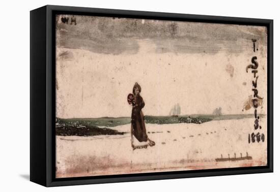 Beach Scene, 1880 (Ceramic Tile)-Winslow Homer-Framed Premier Image Canvas