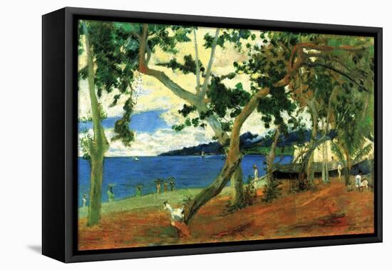 Beach Scene 2-Paul Gauguin-Framed Stretched Canvas