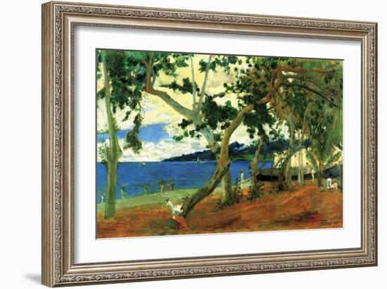 Beach Scene 2-Paul Gauguin-Framed Art Print