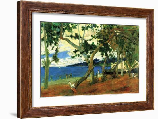 Beach Scene 2-Paul Gauguin-Framed Art Print