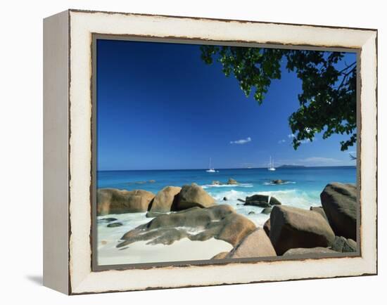 Beach Scene, Anse Lazio, Praslin, Seychelles, Indian Ocean, Africa-Lee Frost-Framed Premier Image Canvas