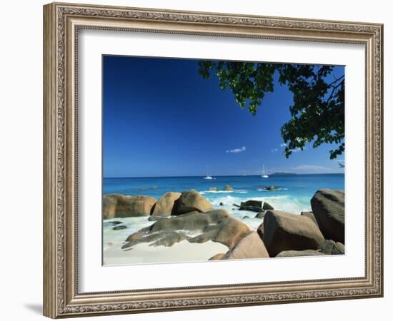 Beach Scene, Anse Lazio, Praslin, Seychelles, Indian Ocean, Africa-Lee Frost-Framed Photographic Print