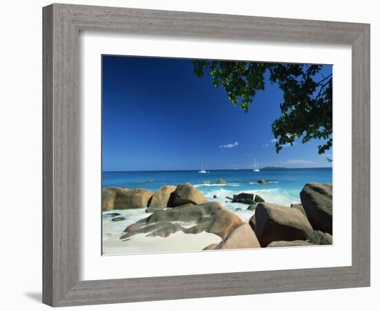 Beach Scene, Anse Lazio, Praslin, Seychelles, Indian Ocean, Africa-Lee Frost-Framed Photographic Print