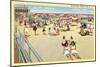 Beach Scene, Asbury Park, New Jersey-null-Mounted Art Print