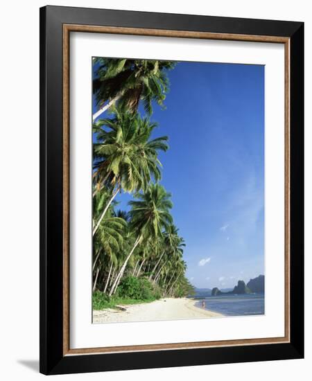 Beach Scene at El Nido, Bascuit Bay, Palawan, Philippines-Steve Vidler-Framed Photographic Print