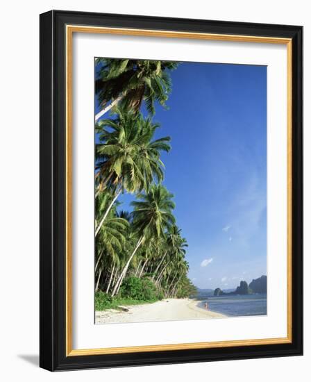 Beach Scene at El Nido, Bascuit Bay, Palawan, Philippines-Steve Vidler-Framed Photographic Print