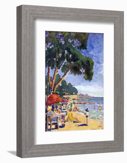 Beach Scene at Juan-Les-Pins-null-Framed Photographic Print