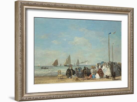 Beach Scene at Trouville, 1863-Eugene Louis Boudin-Framed Giclee Print