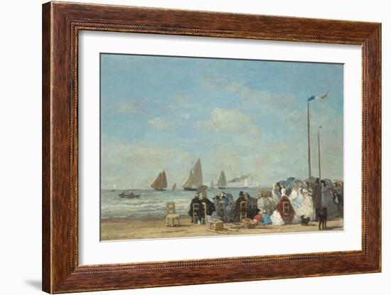 Beach Scene at Trouville, 1863-Eugene Louis Boudin-Framed Giclee Print