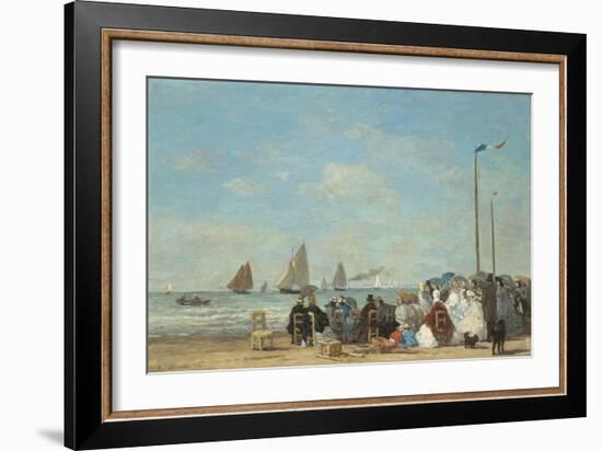 Beach Scene at Trouville, 1863-Eugene Louis Boudin-Framed Giclee Print