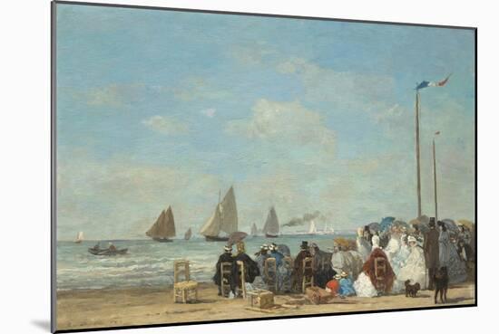 Beach Scene at Trouville, 1863-Eugene Louis Boudin-Mounted Giclee Print