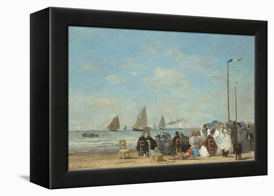 Beach Scene at Trouville, 1863-Eugene Louis Boudin-Framed Premier Image Canvas