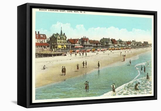 Beach Scene, Cape May, New Jersey-null-Framed Stretched Canvas