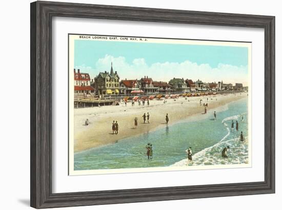 Beach Scene, Cape May, New Jersey-null-Framed Art Print