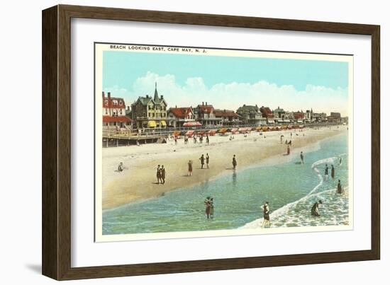 Beach Scene, Cape May, New Jersey-null-Framed Art Print