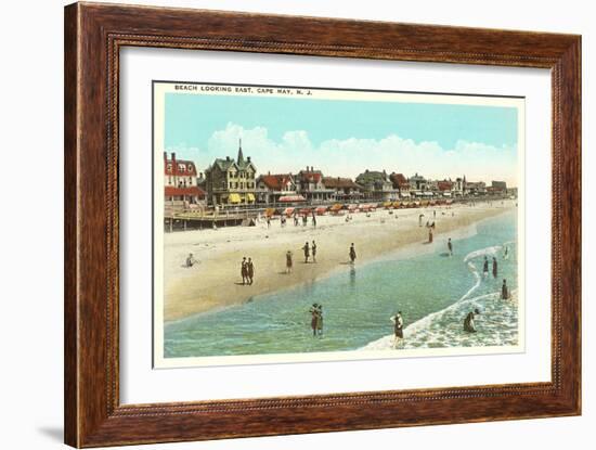 Beach Scene, Cape May, New Jersey-null-Framed Art Print