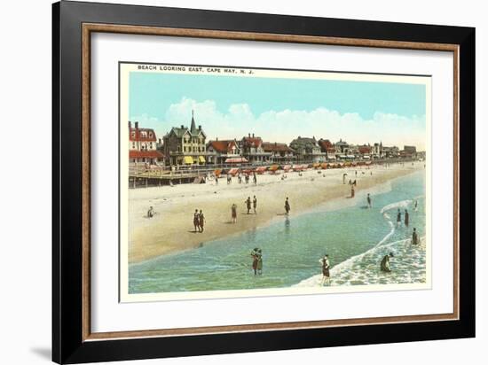 Beach Scene, Cape May, New Jersey-null-Framed Art Print