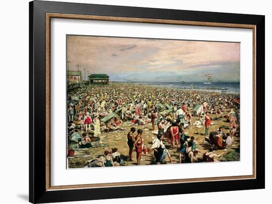 Beach Scene, Coney Island, 1881 (Oil on Canvas)-Harry Herman Roseland-Framed Giclee Print