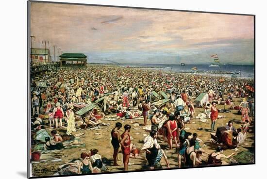 Beach Scene, Coney Island, 1881 (Oil on Canvas)-Harry Herman Roseland-Mounted Giclee Print