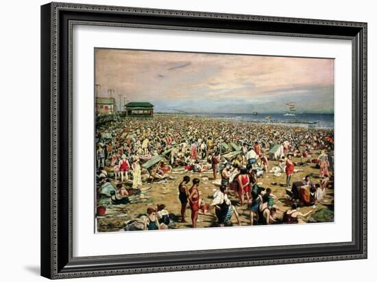 Beach Scene, Coney Island, 1881 (Oil on Canvas)-Harry Herman Roseland-Framed Giclee Print