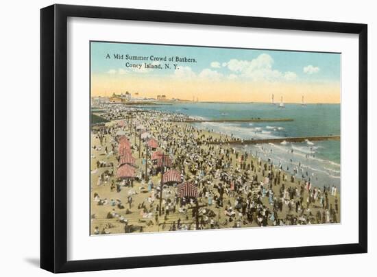 Beach Scene, Coney Island, New York City-null-Framed Art Print