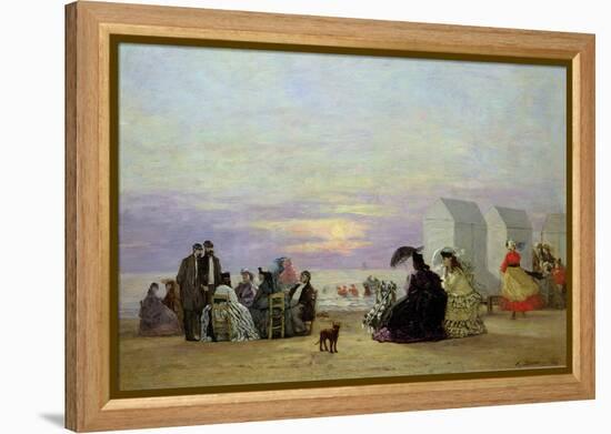 Beach Scene, Evening, 1864-Eugène Boudin-Framed Premier Image Canvas