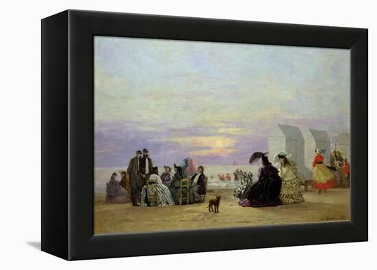 Beach Scene, Evening, 1864-Eugène Boudin-Framed Premier Image Canvas