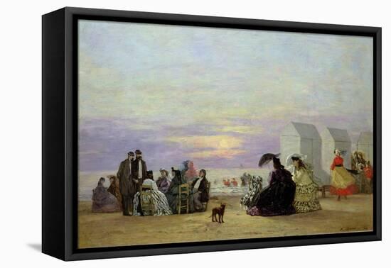 Beach Scene, Evening, 1864-Eugène Boudin-Framed Premier Image Canvas