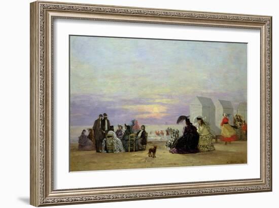 Beach Scene, Evening, 1864-Eugène Boudin-Framed Giclee Print