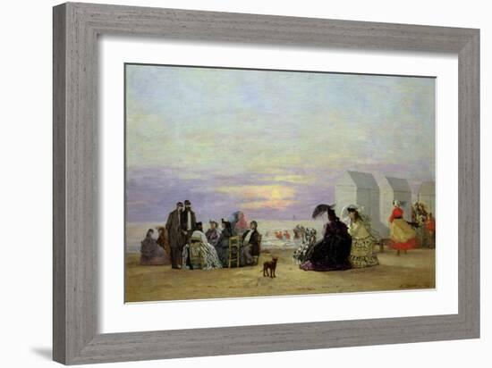 Beach Scene, Evening, 1864-Eugène Boudin-Framed Giclee Print