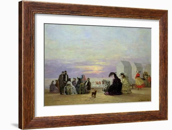 Beach Scene, Evening, 1864-Eugène Boudin-Framed Giclee Print