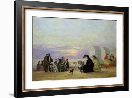 Beach Scene, Evening, 1864-Eugène Boudin-Framed Giclee Print