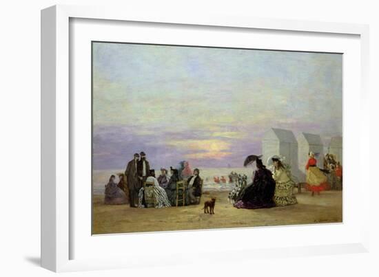 Beach Scene, Evening, 1864-Eugène Boudin-Framed Giclee Print