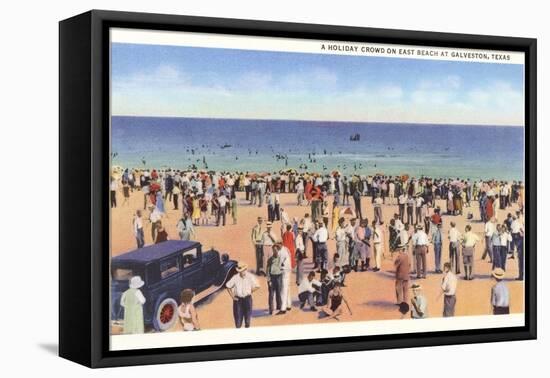 Beach Scene, Galveston, Texas-null-Framed Stretched Canvas