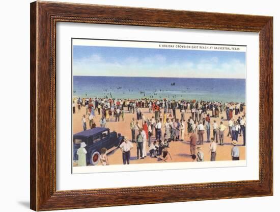 Beach Scene, Galveston, Texas-null-Framed Art Print