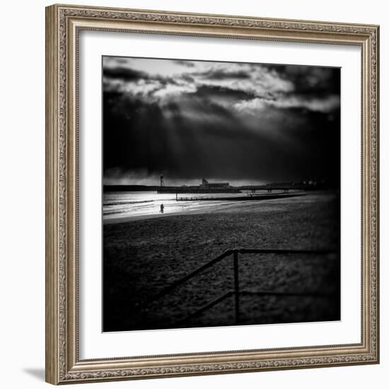 Beach Scene in England with Pier-Rory Garforth-Framed Photographic Print