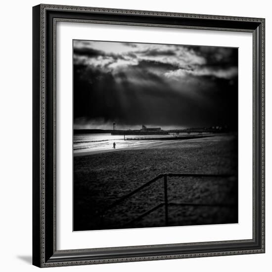 Beach Scene in England with Pier-Rory Garforth-Framed Photographic Print