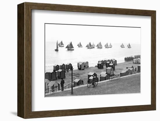 Beach Scene in Victorian England, Ca. 1900-null-Framed Photographic Print