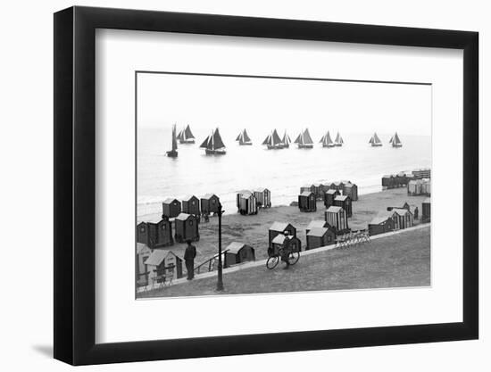 Beach Scene in Victorian England, Ca. 1900-null-Framed Photographic Print