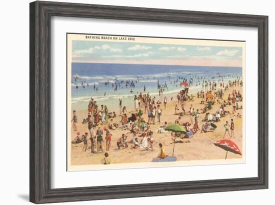 Beach Scene, Lake Erie, Ohio-null-Framed Art Print