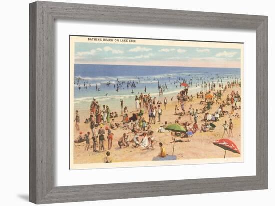 Beach Scene, Lake Erie, Ohio-null-Framed Art Print