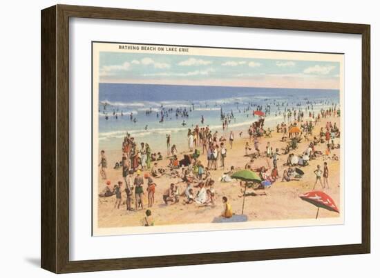 Beach Scene, Lake Erie, Ohio-null-Framed Art Print