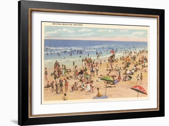 Beach Scene, Lake Erie, Ohio-null-Framed Art Print